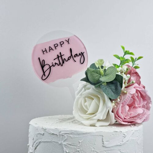 Achat Topper de gâteau acrylique joyeux anniversaire en gros