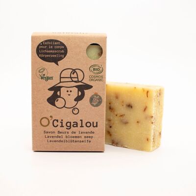 Solid lavender soap O'Cigalou, delicately exfoliating