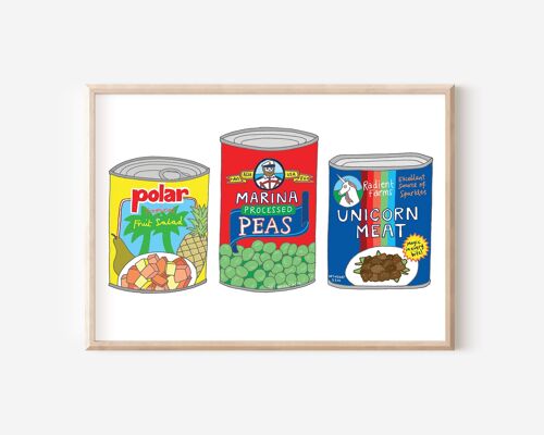 Staple Foods Print | Kitchen Wall Art | Wall Decor | Retro Print (A5)
