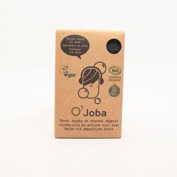 Savon solide bio O'Joba, à l'huile de jojoba et au charbon végétal actif, pour peaux à imperfections 4