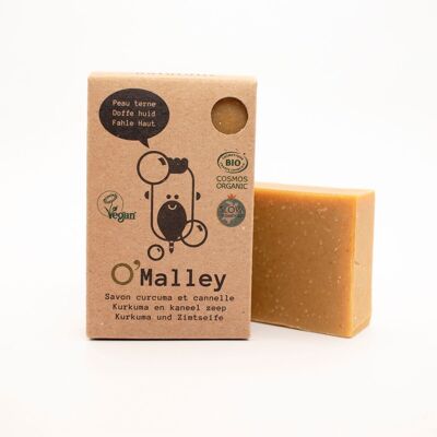 O'Malley organic soap, with turmeric and cinnamon