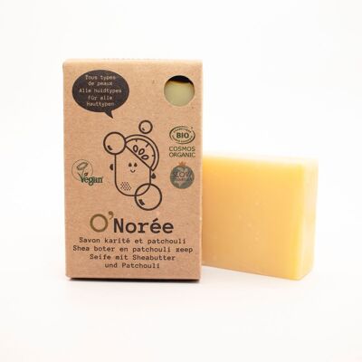Organic solid soap with shea butter and patchouli O'Norée