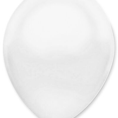 White Pearlescent Solid Colour Latex Balloons