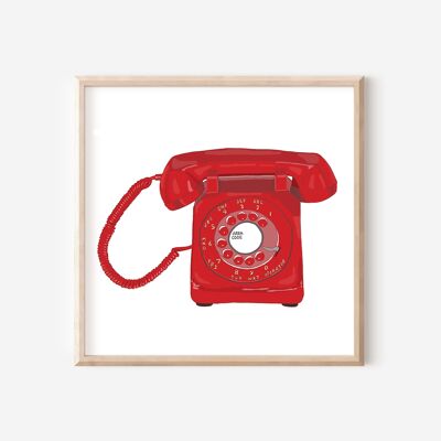 Telefondruck | Wandkunst | Wanddekor | Retro-Kunstdruck