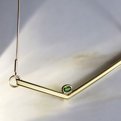 Transformación - collar de oro de diópsido de cromo