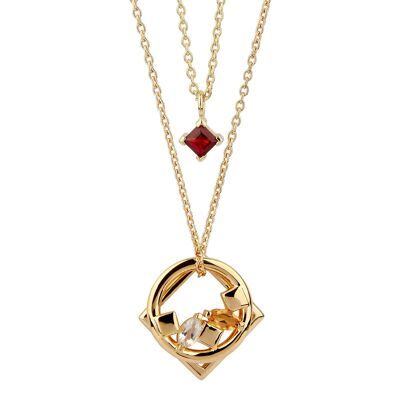 Daring - necklace red garnet gold