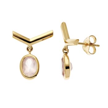 Visionnaire - Clous d'oreilles quartz rose or 1