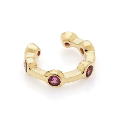 Citygirl pink - Ear cuff rhodolite gold