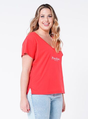 T-shirt Maltinto avec imprimé positionnel - Rouge 2