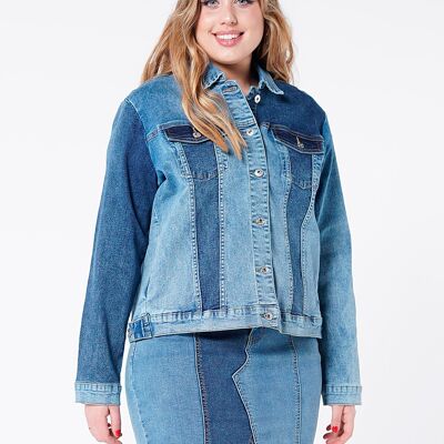 Denim jacket in two different shades - Indigo