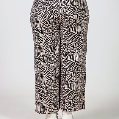 Wide leg printed trousers - Brown