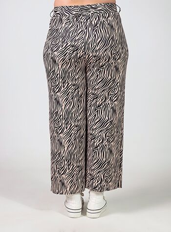 Pantalon large imprimé - Marron