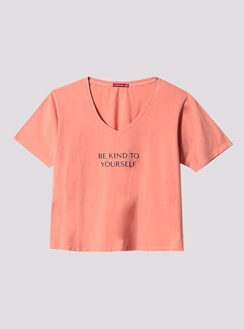 T-shirt pigment à message - Orange 1