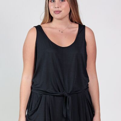 Camiseta tirantes con nudo - Negro