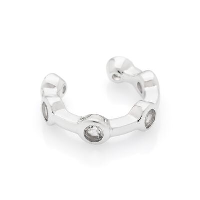 Citygirl white - Ear cuff Topaz silver