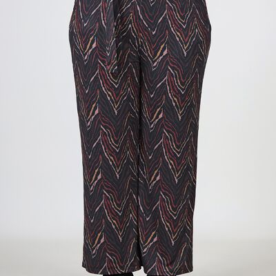 Wide printed trousers - Brown