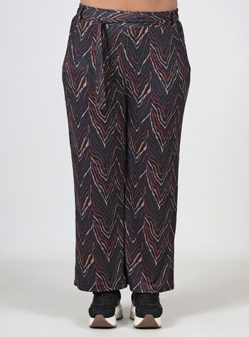 Pantalon large imprimé - Marron 1