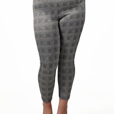 Checkered trousers with elasticated waist - Gray