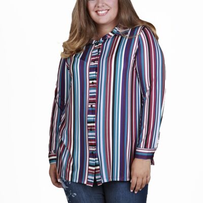 Shirt m/l with vertical stripes - Pink