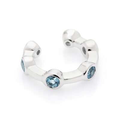 Citygirl light blue - Ear cuff Topaz silver