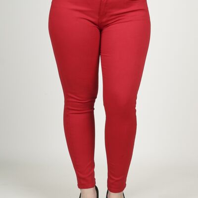 Pantaloni basic in twill - rossi