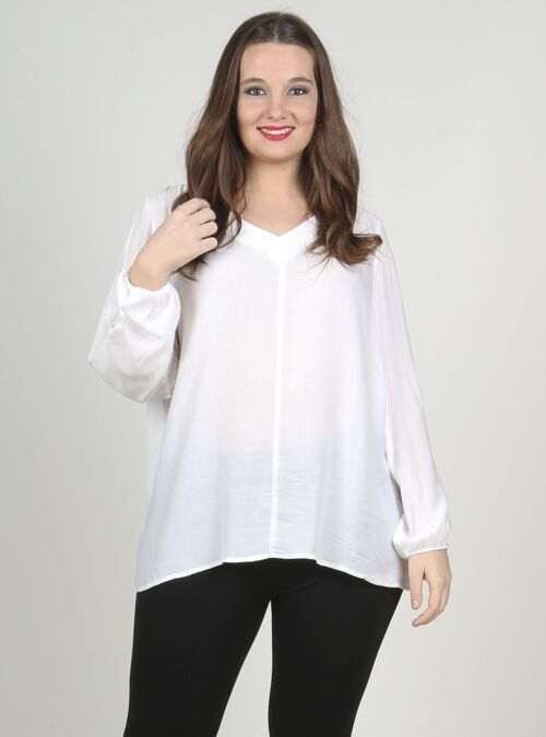 Blusa con mangas abiertas - Blanco