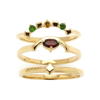 Daring Triad - Ring Granat Gold