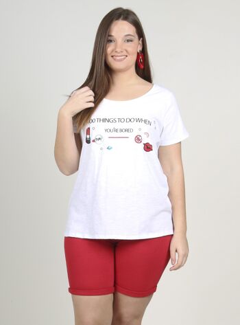 T-shirt avec patchs et imprimés - Blanc 5