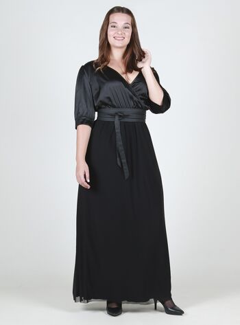 Robe longue portefeuille - Noir 1