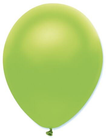 Ballons en latex de couleur unie nacrés vert citron