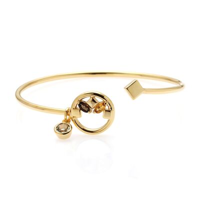 Heroico - pulsera de cuarzo ahumado, oro amatista