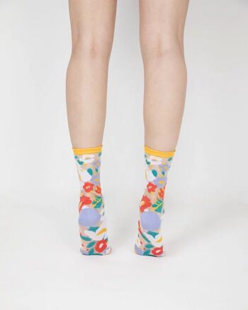 Chaussettes Transparentes Flower Garden - Jaune 2