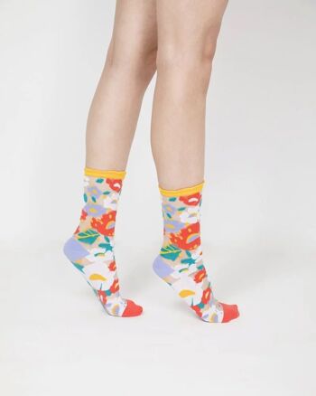 Chaussettes Transparentes Flower Garden - Jaune 3