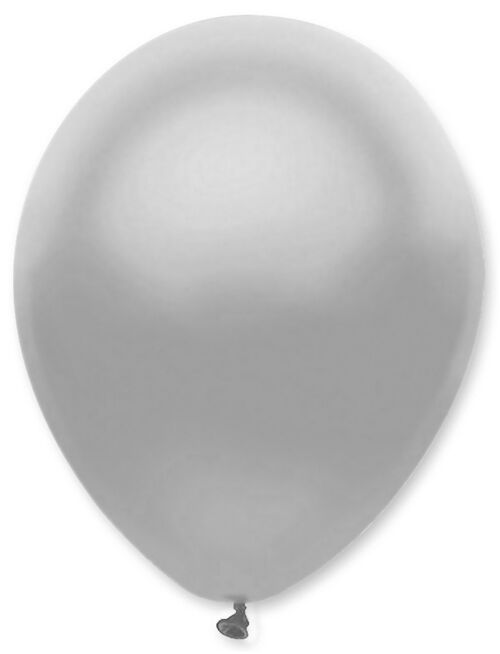Silver Pearlescent Solid Colour Latex Balloons