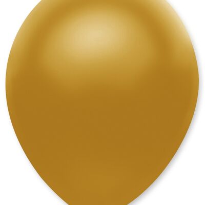 Ballons en latex de couleur unie nacrés dorés