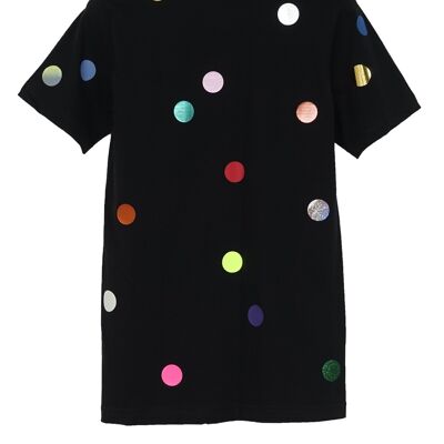 CAMISETA PUNTOS negro / multicolor