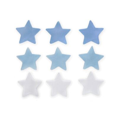 Stars Sugarcraft Toppers Blue Light Blue and White
