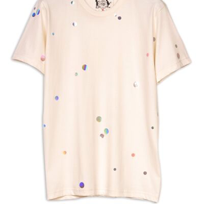 CAMISETA HOLO DOTS natural / holográfica