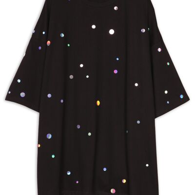 HOLO DOTS BIGSHIRT blackl/holographic