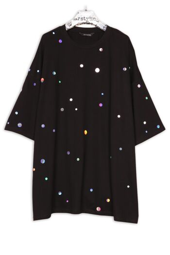 HOLO DOTS BIGSHIRT noirl / holographique 1