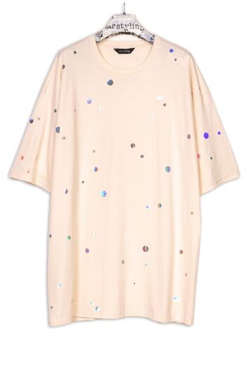 HOLO DOTS BIGSHIRT naturel / holographique 1