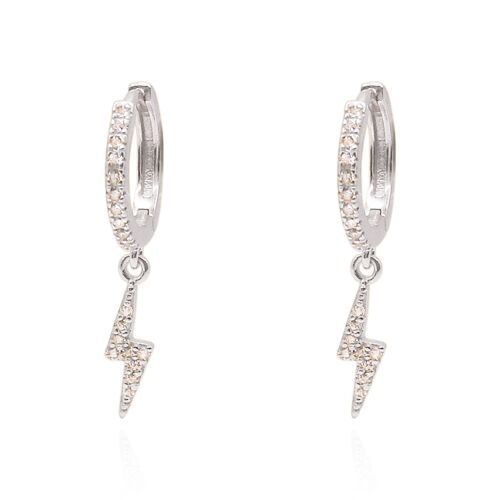 Bridget Lightning Huggie Hoop Earrings | 925 Sterling Silver