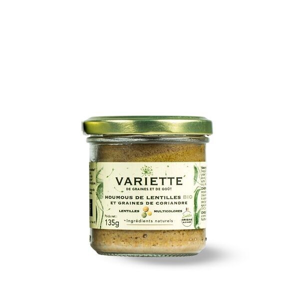 BIO-Buntlinsen-Hummus und Koriandersamen - Bunte Linsen Origine GERS