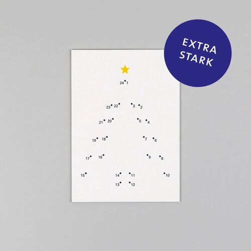 Postkarte aus Holzschliffpappe Weihnachtskarte Ted Punkte
