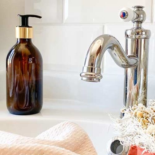 Offre économique Burette- Distributeurs de savon en verre ambré 300 ml