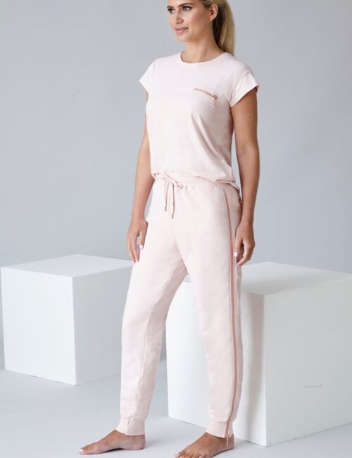 Lukas Side Zip Joggers - Blush