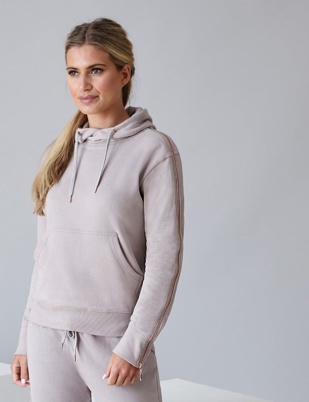 Falka Zip Sleeve Hoody - Clay