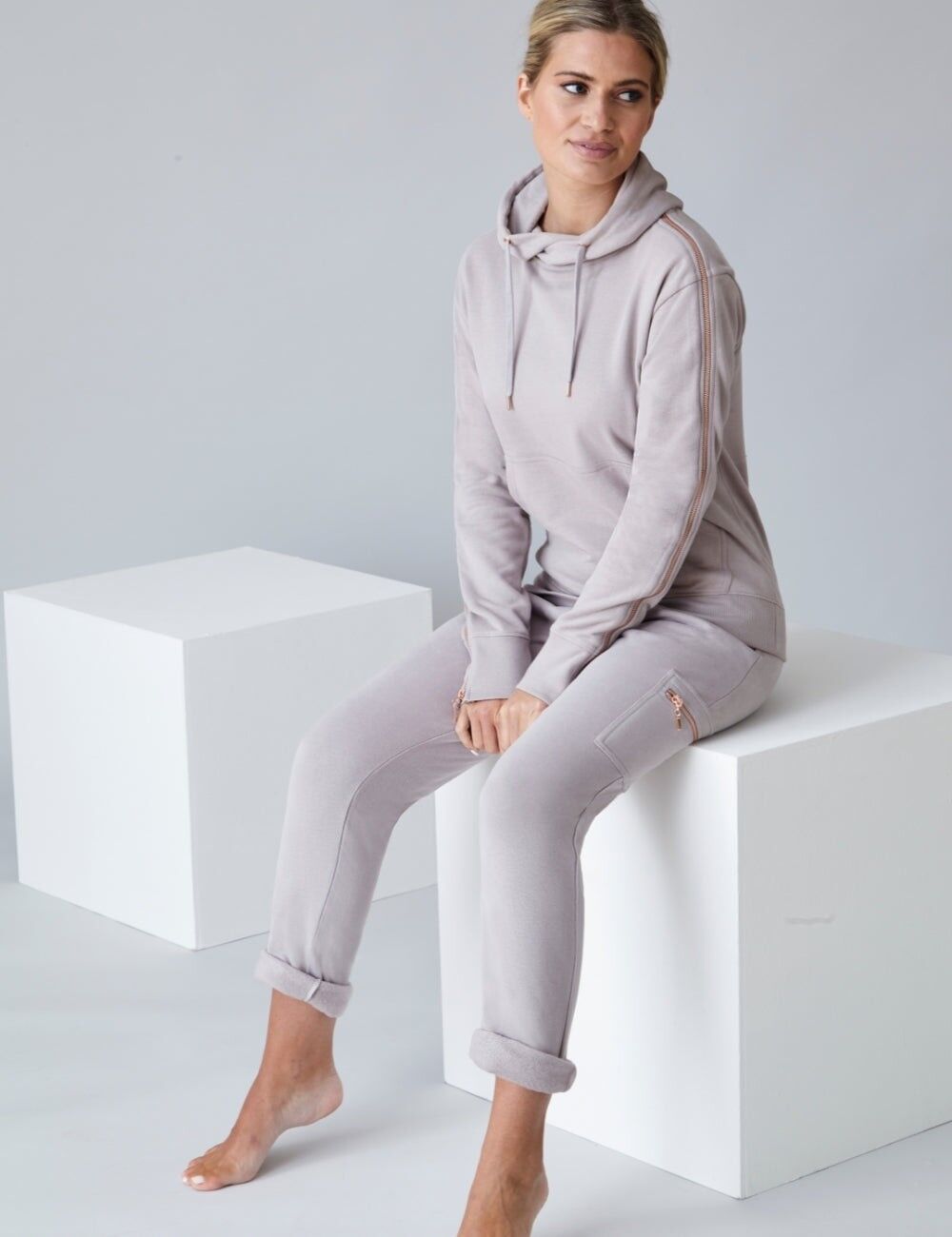 Falka Zip Sleeve Hoody - Clay
