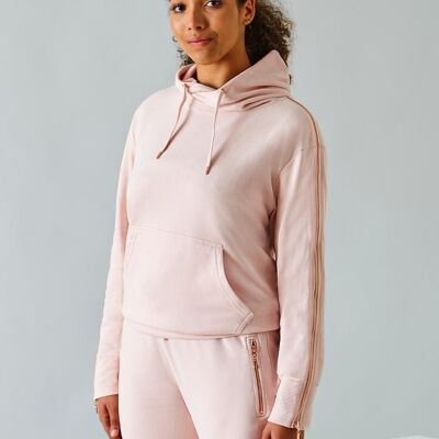 Sweat à capuche à manches zippées Falka - Blush