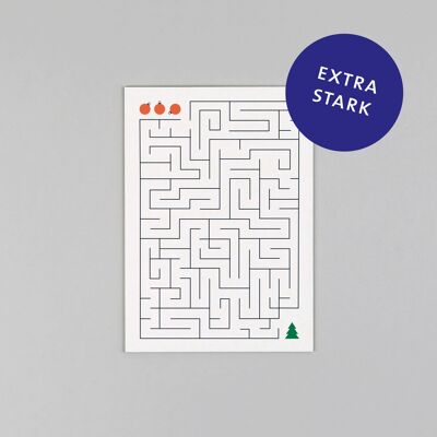Postal de cartón Tarjeta de Navidad Ted Labyrinth